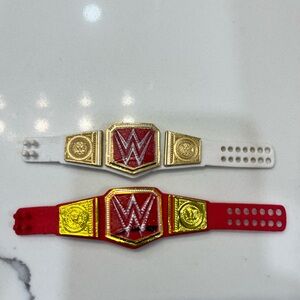 Set of‎ Two WWE Red/White Mattel Womens Championship 2013 Title Belt 4 Figure